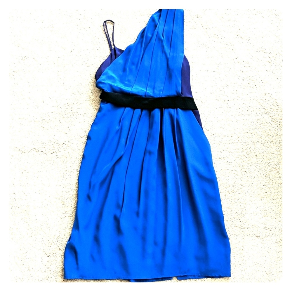 Black Halo Blue and Purple Cocktail Dress